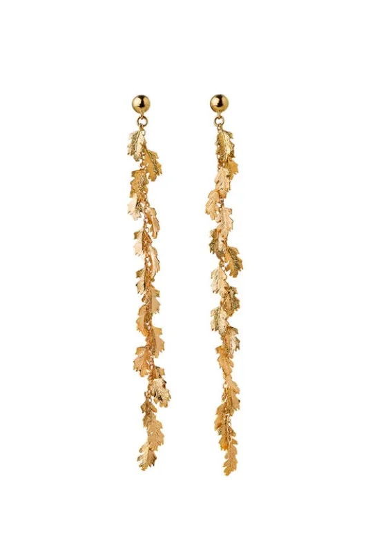 Leaf Drop Earrings Gold-Plated sold by Karen Walker