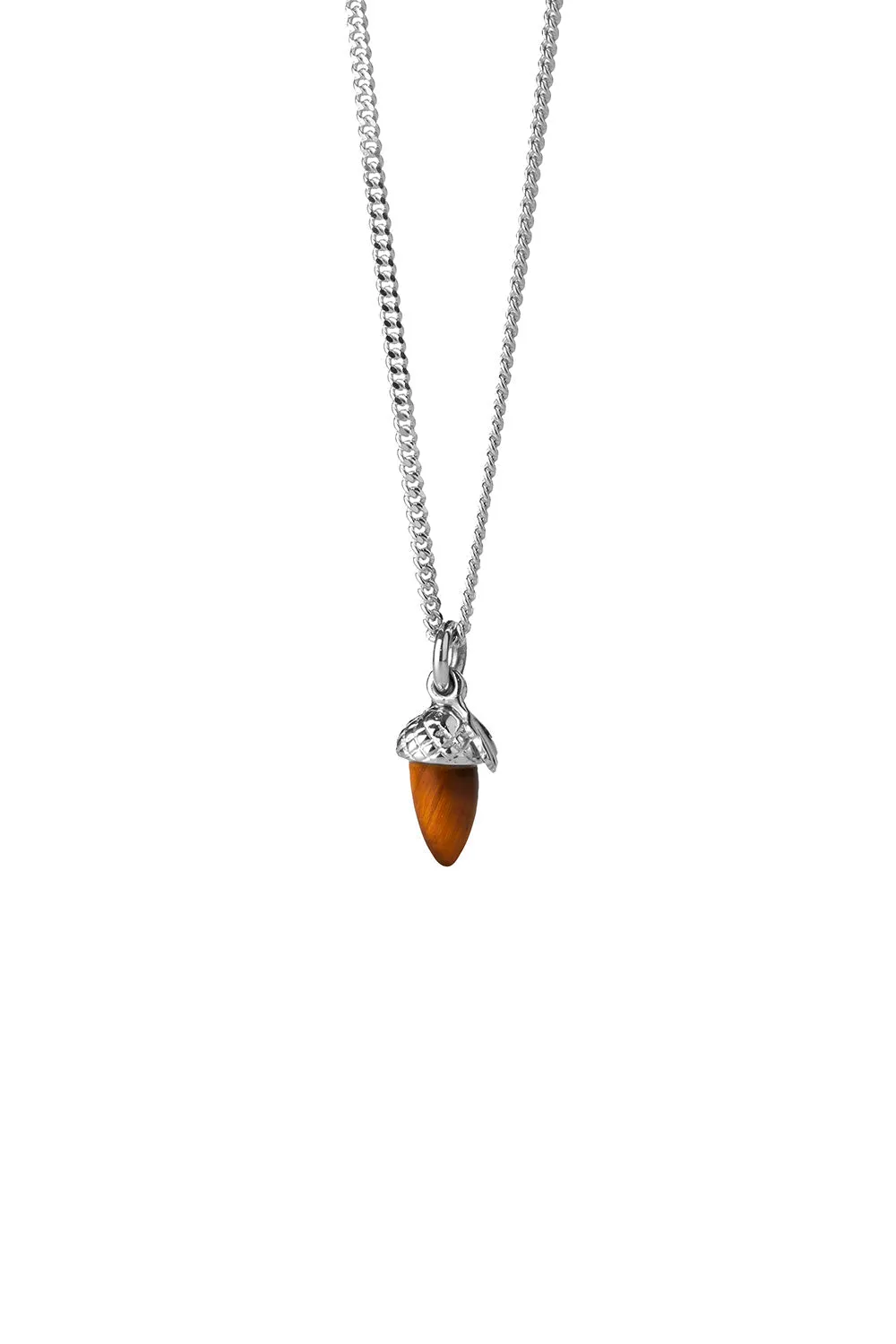 Micro Acorn and Leaf Necklace Silver sold by Karen Walker