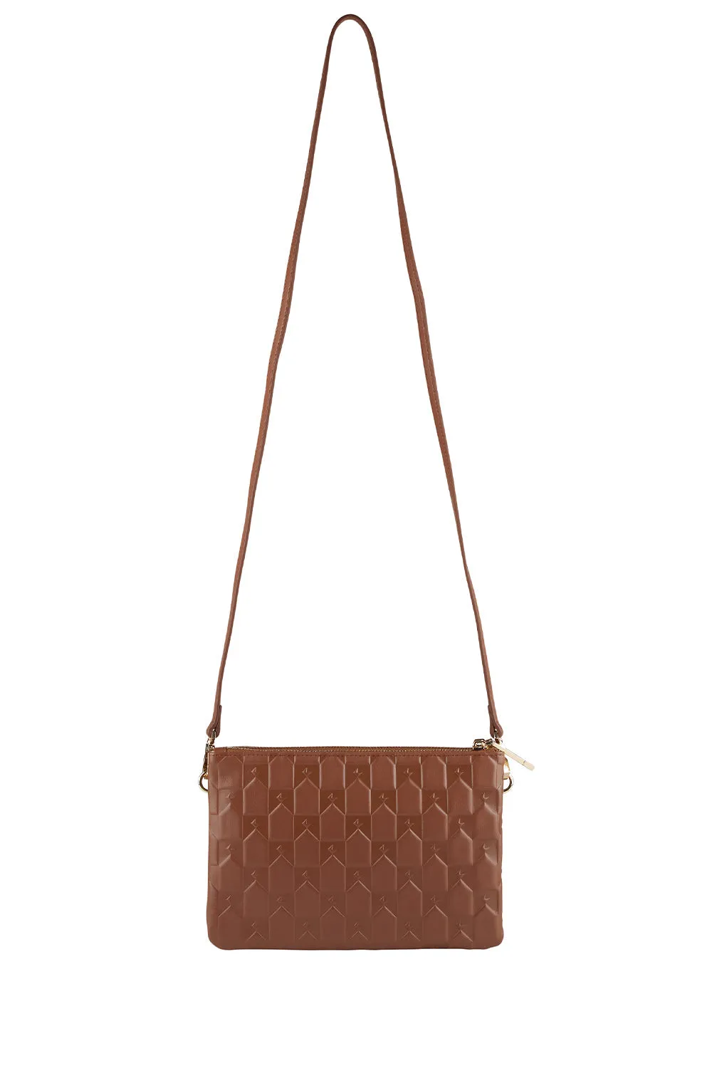 Monogram Double Zip Pouch Chestnut sold by Karen Walker