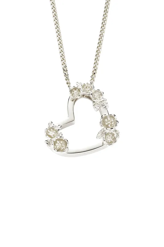 Small Botanical Heart Necklace Silver sold by Karen Walker
