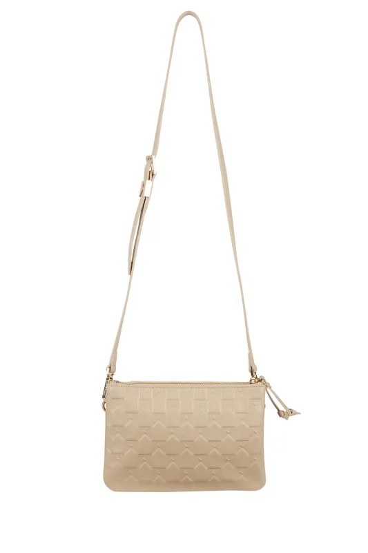 Monogram Double Zip Pouch Macadamia sold by Karen Walker