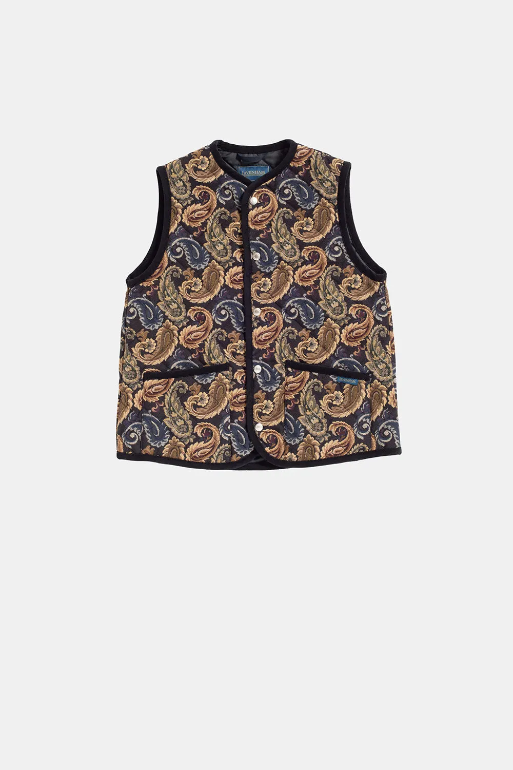 Jacquard Cocoon Thornham Navy Goberline sold by Karen Walker