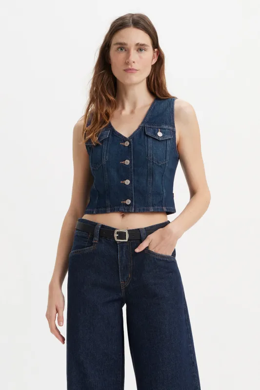 Bella Denim Corset Dark Side Scrape Blue sold by Karen Walker