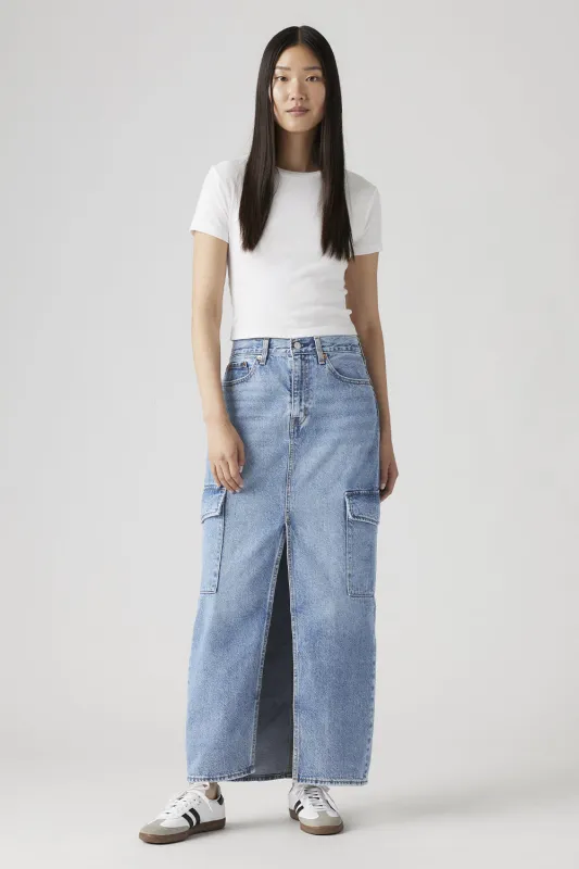 Ankle Column Cargo Skirt Maximise the Moment Blue sold by Karen Walker