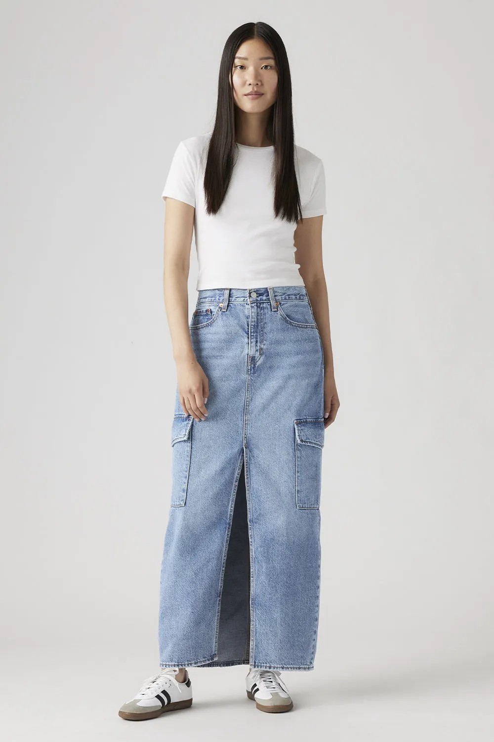 Ankle Column Cargo Skirt Maximise the Moment Blue sold by Karen Walker