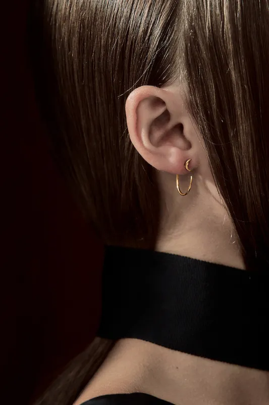 Moon and Star Hoops Gold sold by Karen Walker