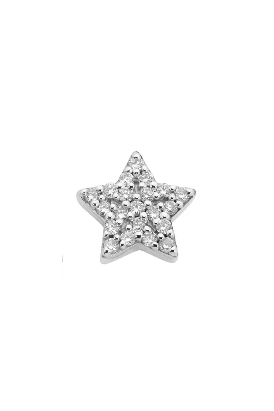 Superfine Star Stud Half, 9ct White Gold, .13ct Diamond sold by Karen Walker