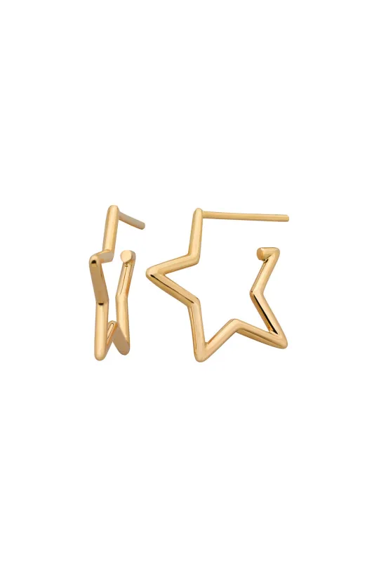 Star Outline Earrings Gold sold by Karen Walker