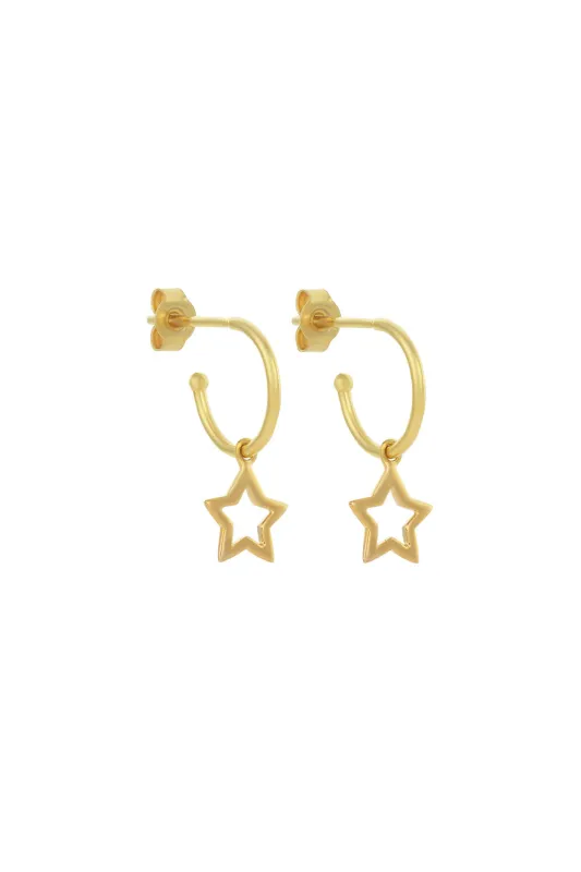 Star Hoop Earrings Gold sold by Karen Walker