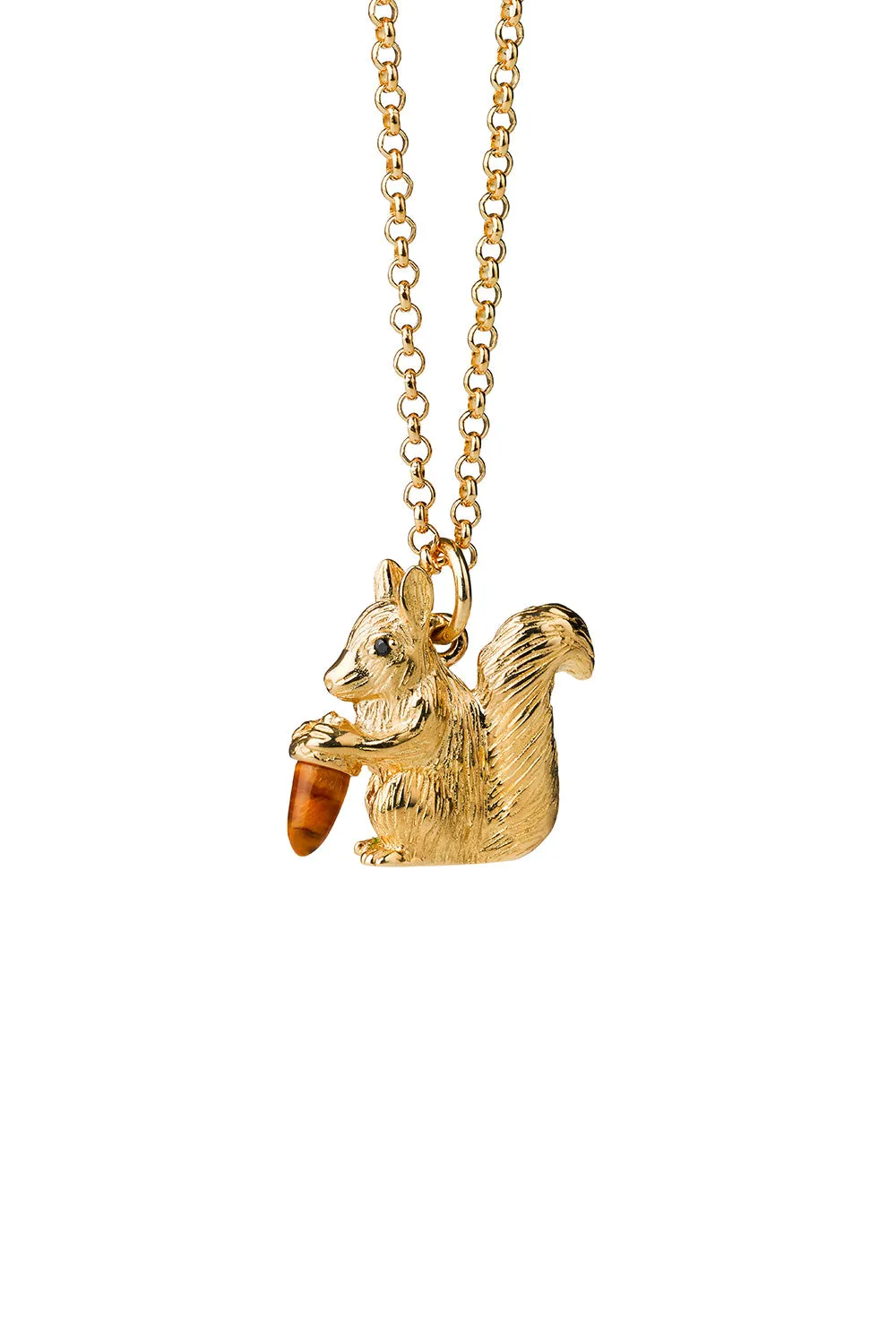 Squirrel Necklace Gold with Tiger's Eye and Black Spinel sold by Karen Walker product image thumbnail 2
