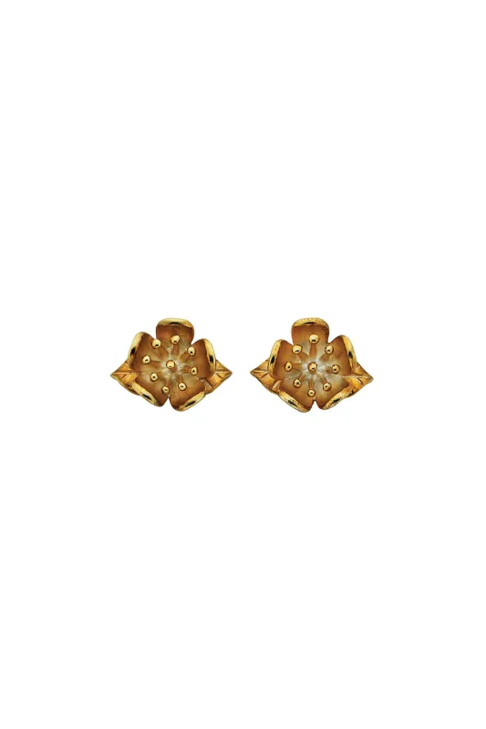 Single Flower Studs Gold sold by Karen Walker
