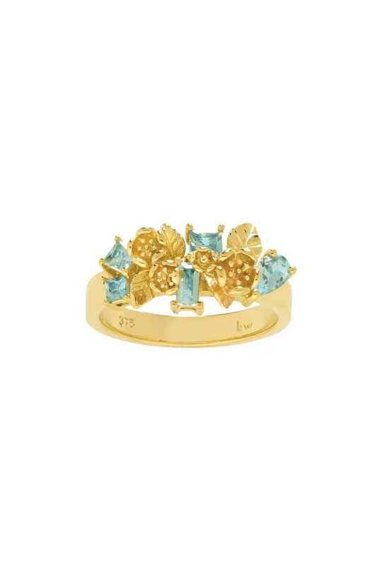 Rock Garden Flowers Ring Gold & Topaz sold by Karen Walker