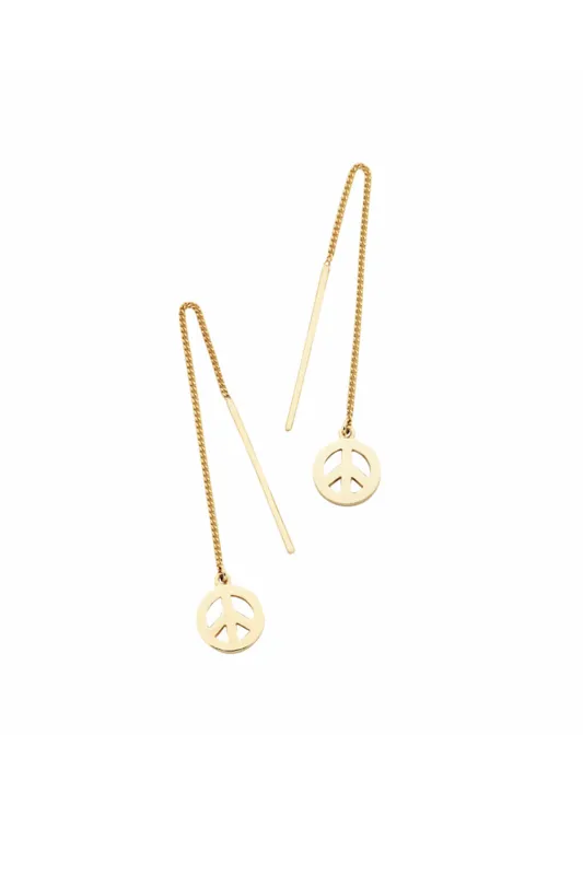 Peace Thread Earrings Gold sold by Karen Walker