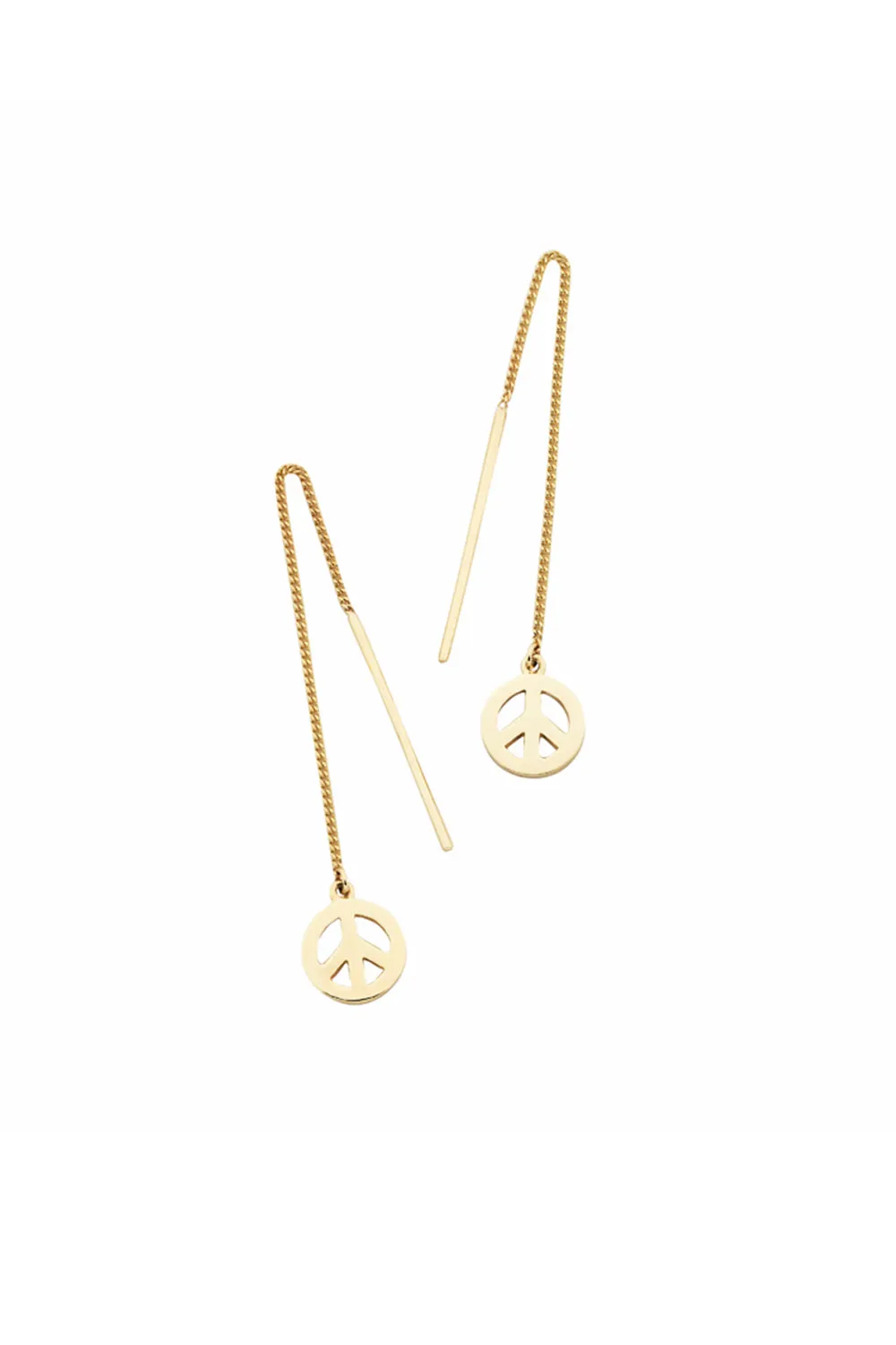Peace Thread Earrings Gold sold by Karen Walker