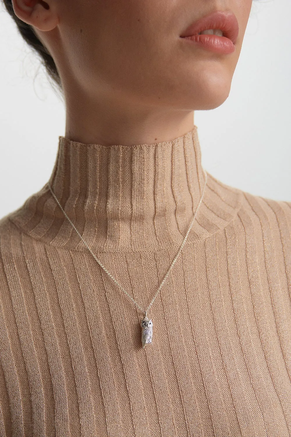 Owl Necklace Silver with Garnet sold by Karen Walker product image thumbnail 3