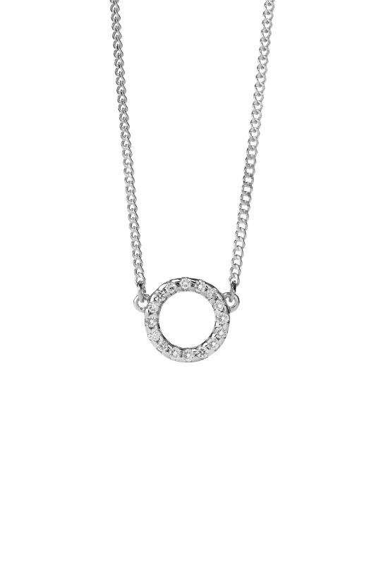 Orbit Diamond Necklace, 9ct White Gold, .11ct Diamond sold by Karen Walker
