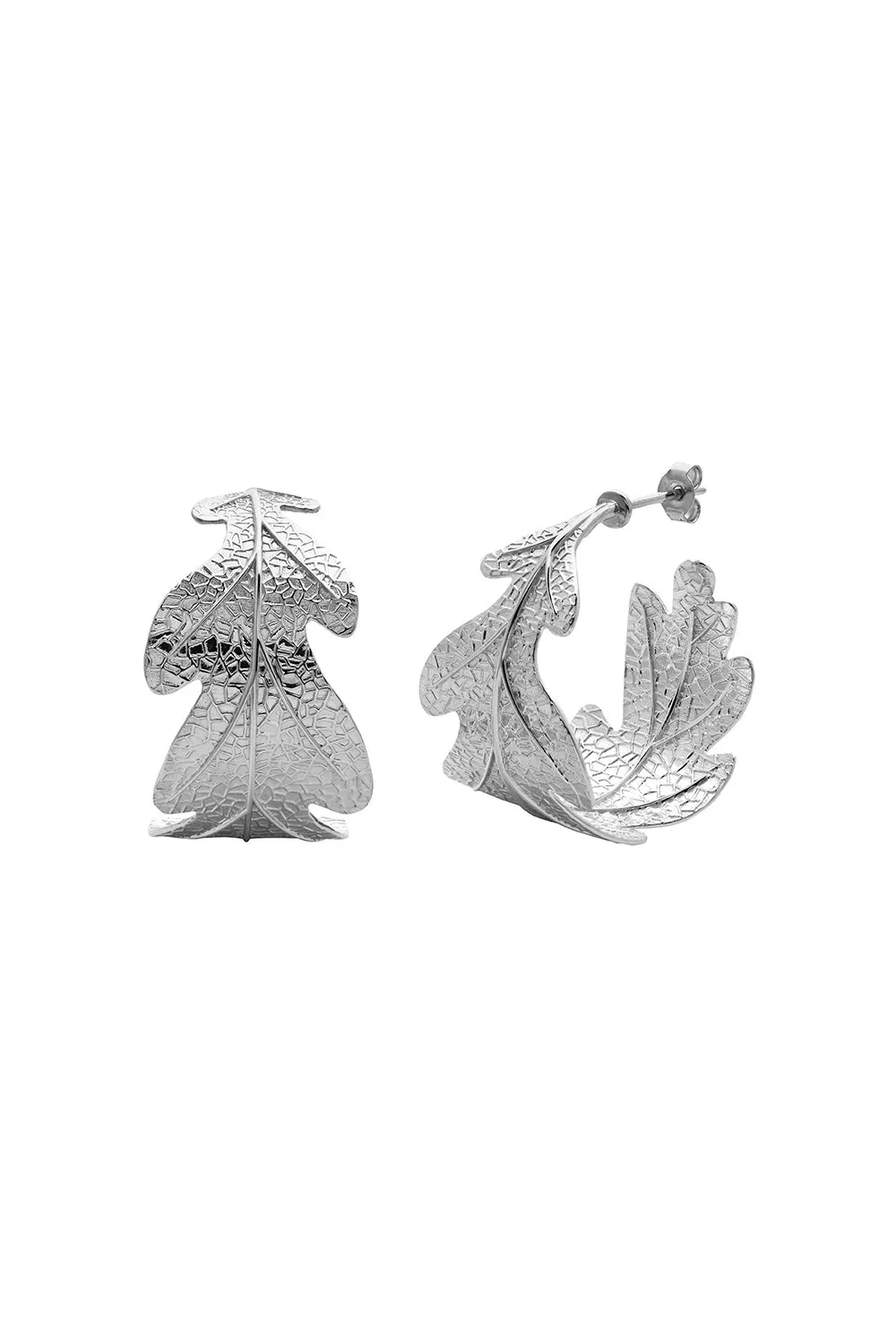 Oak Leaf Earrings Silver sold by Karen Walker