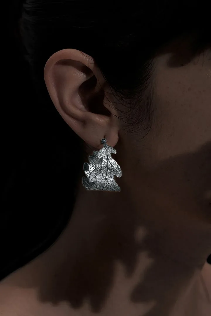 Oak Leaf Earrings Silver sold by Karen Walker product image thumbnail 2