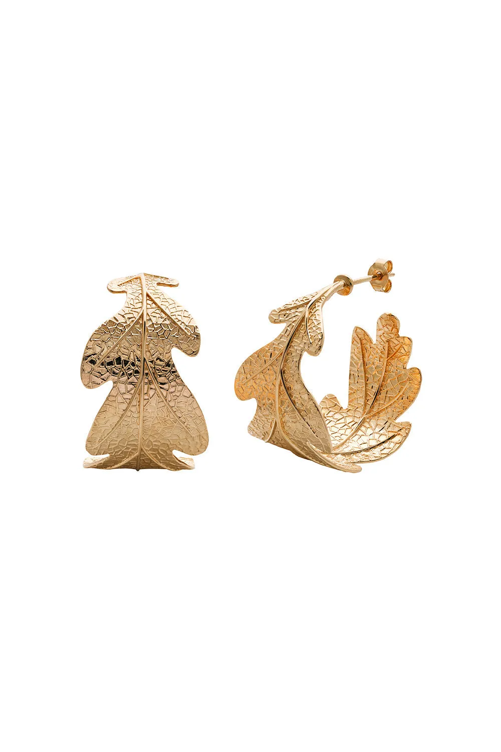 Oak Leaf Earrings Gold sold by Karen Walker