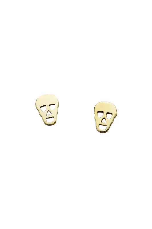 Mini Skull Studs Gold sold by Karen Walker