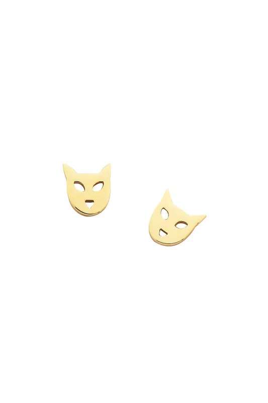 Mini Cat Studs Gold sold by Karen Walker