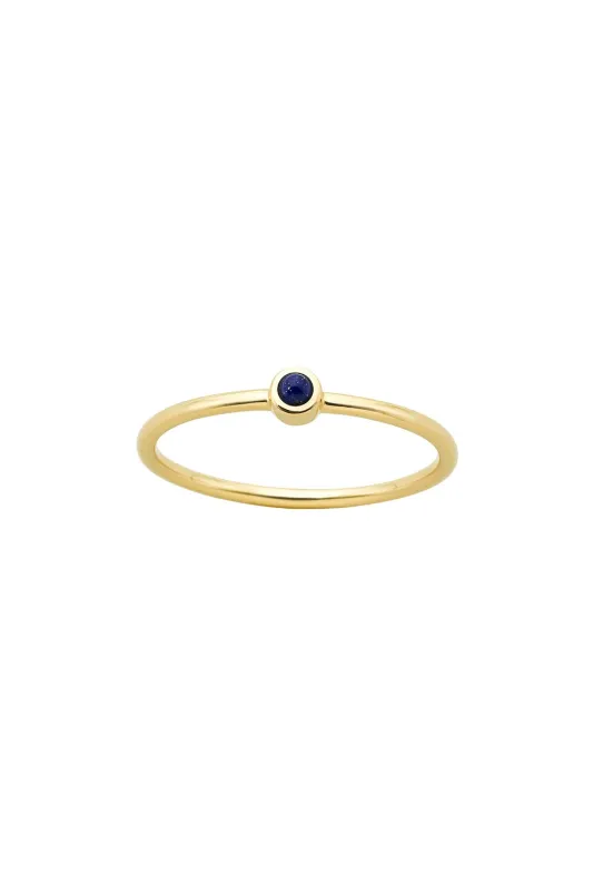 Fine Orbit Ring Gold Lapis sold by Karen Walker