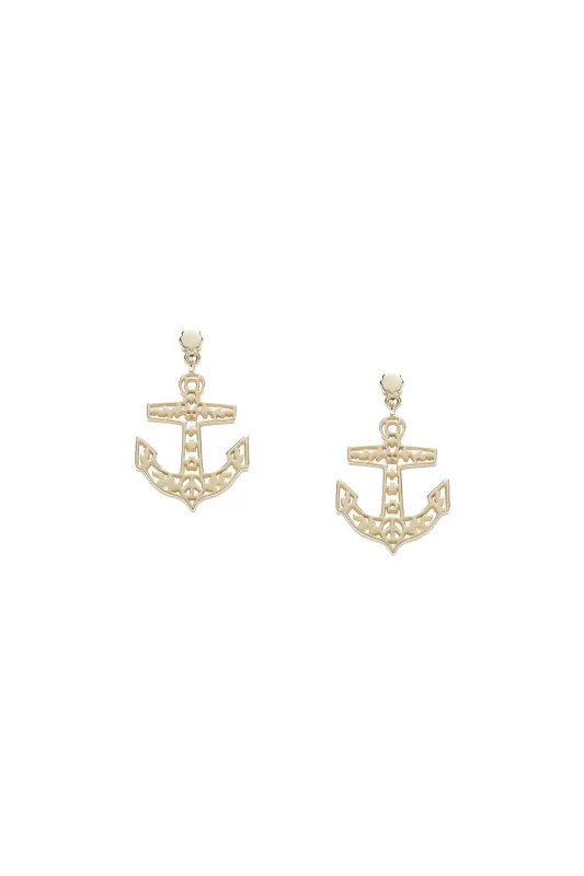 Filigree Anchor Studs Gold sold by Karen Walker