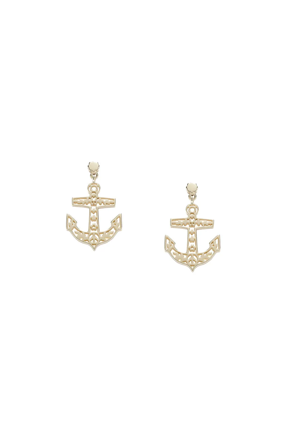 Filigree Anchor Studs Gold sold by Karen Walker