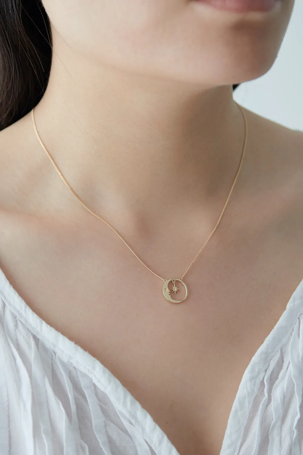Eclipse Moon and Star Necklace Gold sold by Karen Walker product image thumbnail 3