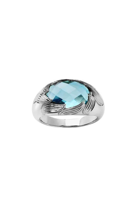 Flame Cocktail Ring Silver & Blue Topaz sold by Karen Walker