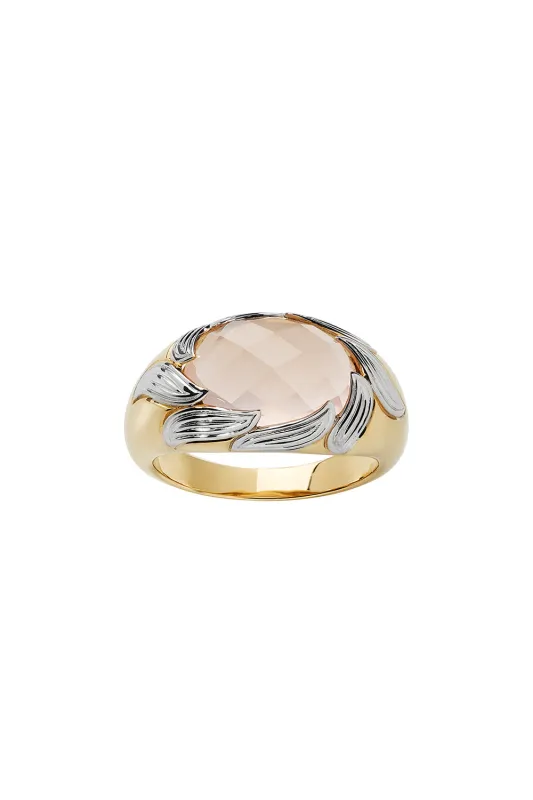 Flame Cocktail Ring Gold & Rose Quartz sold by Karen Walker