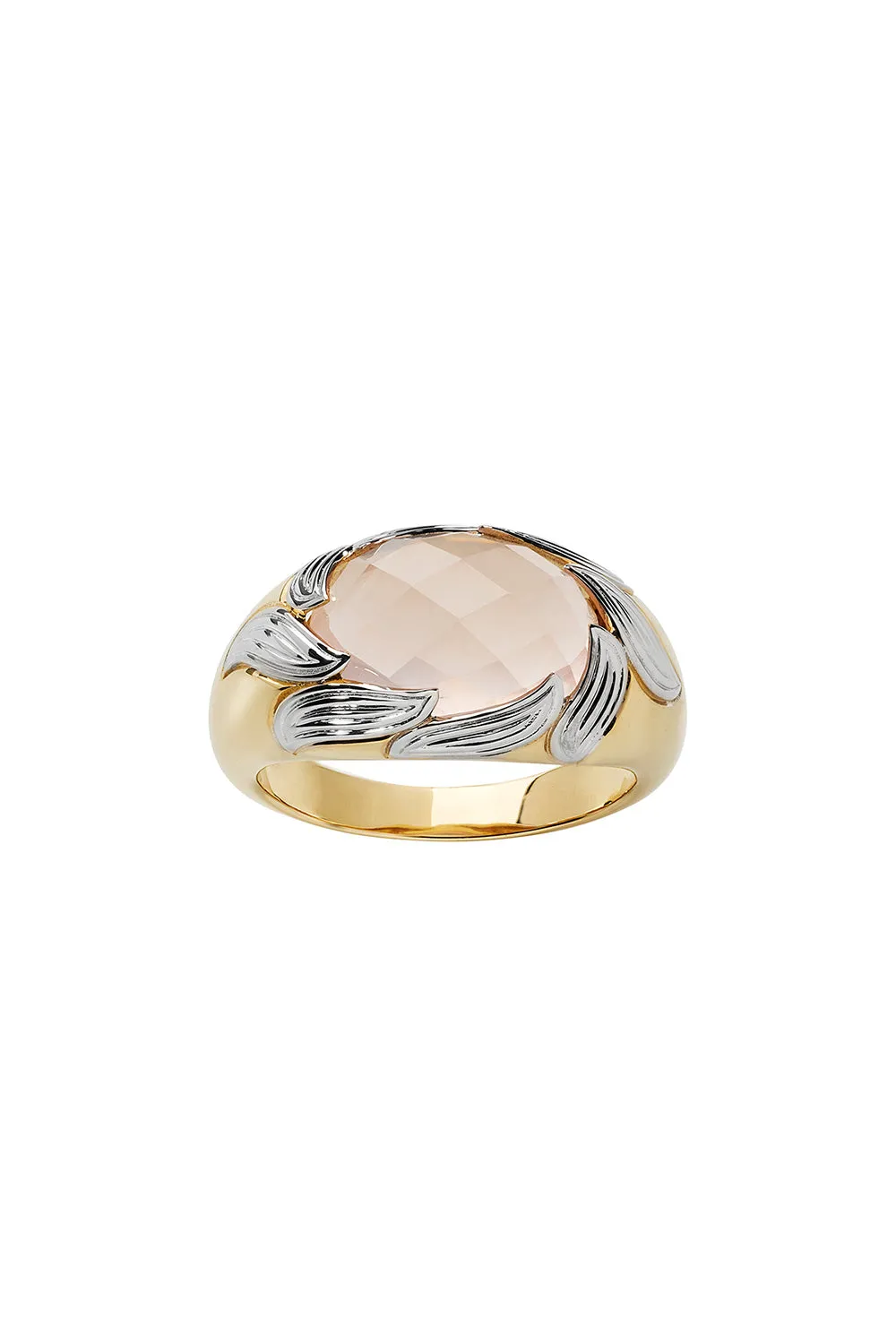 Flame Cocktail Ring Gold & Rose Quartz sold by Karen Walker
