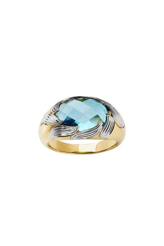 Flame Cocktail Ring Gold & Blue Topaz sold by Karen Walker
