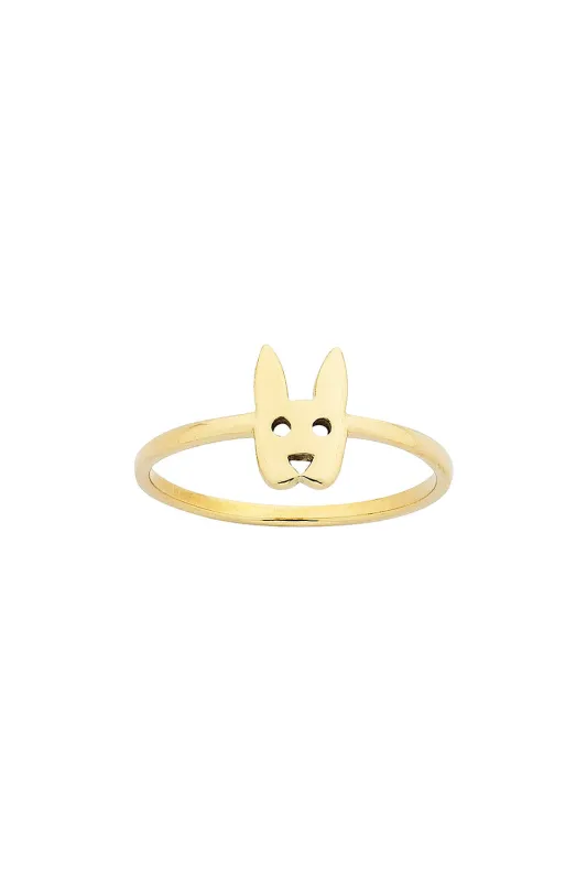 Mini Rabbit Ring Gold sold by Karen Walker