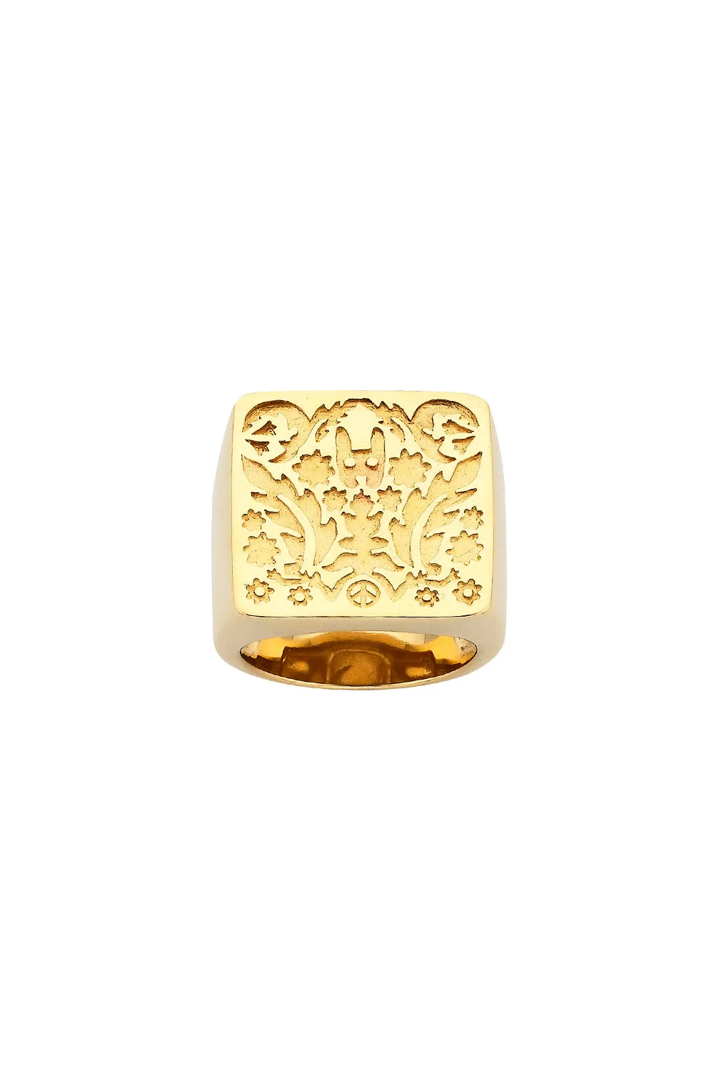 Square Filigree Ring Gold sold by Karen Walker