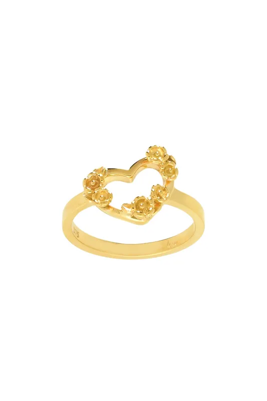Botanical Heart Ring Gold sold by Karen Walker