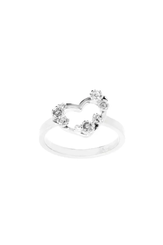 Botanical Heart Ring Silver sold by Karen Walker