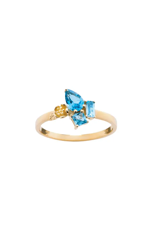 Rock Garden Mini Ring Gold & Topaz sold by Karen Walker