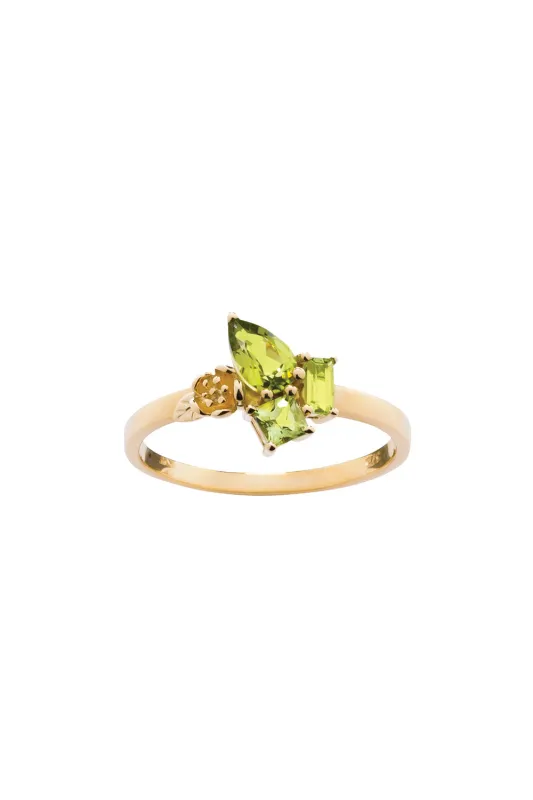 Rock Garden Mini Ring Gold & Peridot sold by Karen Walker