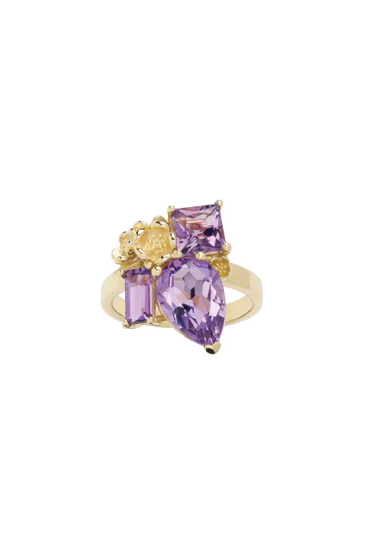 Rock Garden Ring Gold & Amethyst sold by Karen Walker