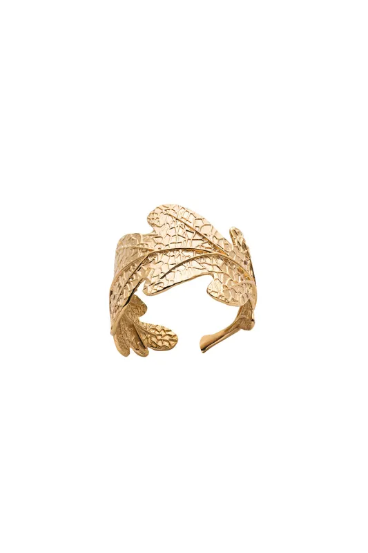Oak Leaf Ring Gold sold by Karen Walker