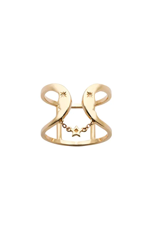 Double Crescent Ring Gold sold by Karen Walker