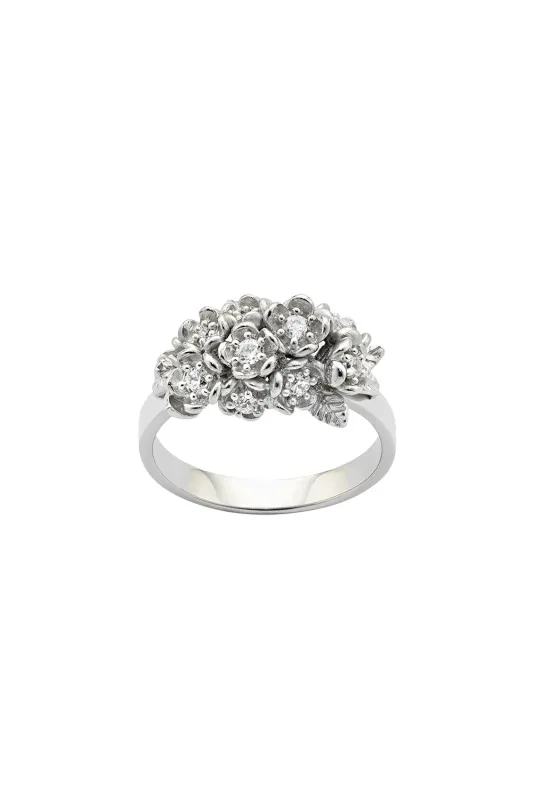 Diamond Flowers Ring, White Gold, 0.42ct Diamond sold by Karen Walker