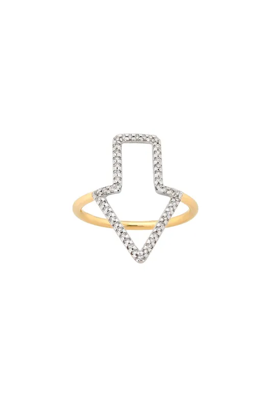 Diamond Runaway Arrow Ring, 9ct Gold, .28ct Diamond sold by Karen Walker