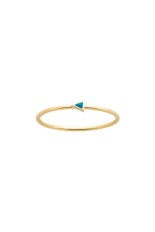 Extra Fine Arrow Ring Gold Turquoise sold by Karen Walker