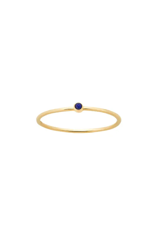 Extra Fine Orbit Ring Gold Lapis sold by Karen Walker