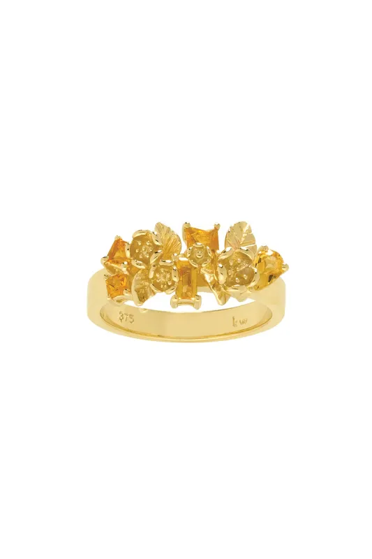 Rock Garden Flowers Ring Gold & Citrine sold by Karen Walker