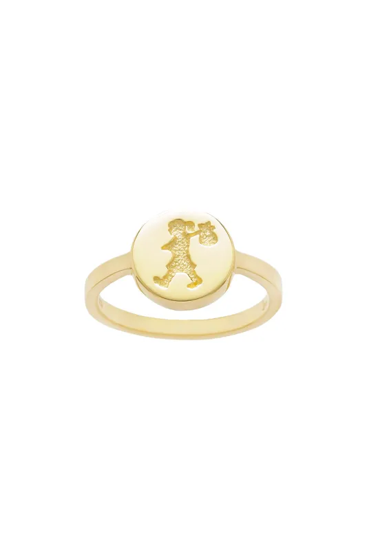 Runaway Stamp Ring Gold sold by Karen Walker