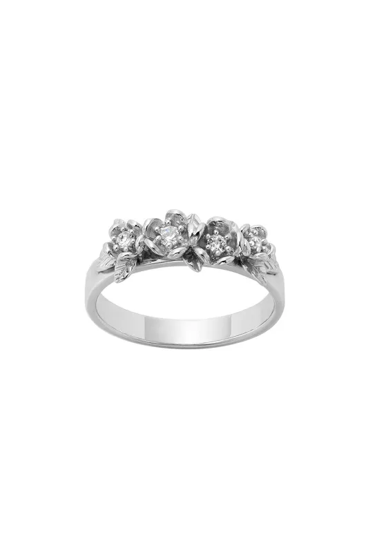 Diamond Posie Wreath Ring, 9ct White Gold, .13ct Diamond sold by Karen Walker