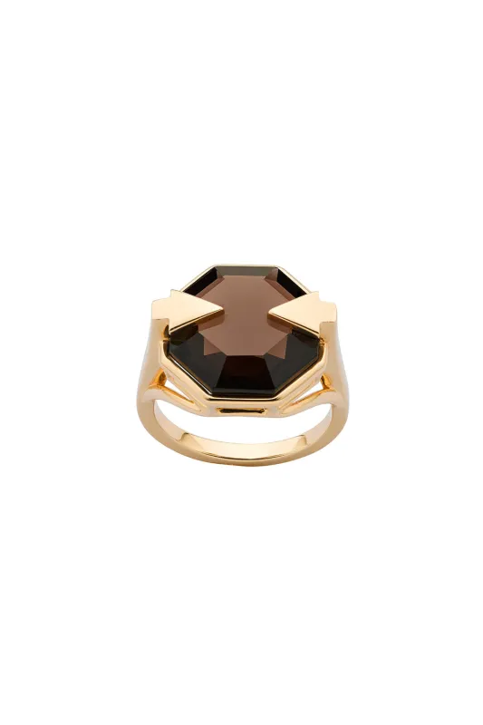 Astrid Ring Smoky Quartz Gold sold by Karen Walker
